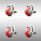 Service Caster 3 Inch 316SS Red Polyurethane Wheel Swivel Bolt Hole Caster Set with Brake SCC SCC-SS316BH20S314-PPUB-RED-TLB-4 - alternate 1